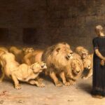 Briton Rivière’nin Daniel in the Lions’ Den tablosu, ışık ve gölge kullanımıyla dramatik bir anlatım sunuyor.